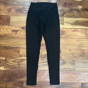 Black Textured Leggings